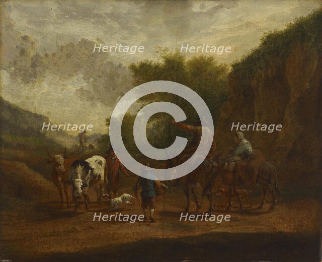 Peasants on the road, 1659-1679. Creator: Nicolaes Berchem.