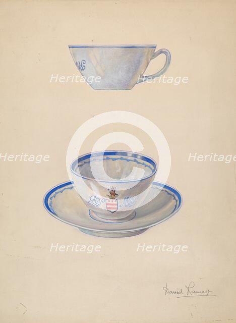 Teacup and Saucer, c. 1939. Creator: David Ramage.