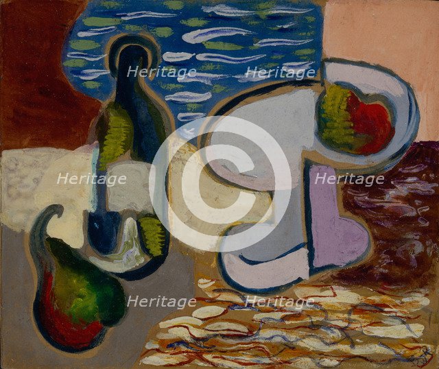 Still Life with a Pear, 1927. Artist: Baranov-Rossiné, Vladimir Davidovich (1888-1942)