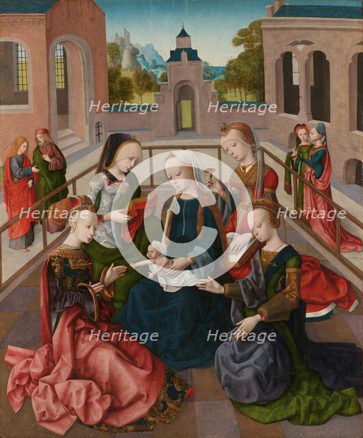 The Virgin and Child with Four Holy Virgins, c.1495-c.1500. Creator: Master of the Virgo inter Virgines.