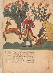 The Gazelle Lures the Hunter Away While the Mouse Frees the Bound Tortoise..., 18th century. Creator: Unknown.