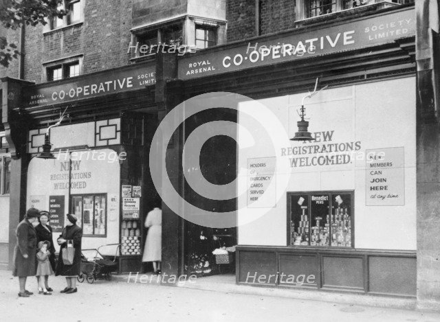 Exterior of the Royal Arsenal Co-operative Society Ltd, Old Kent Road, London, 1946. Artist: Unknown