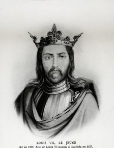 Louis VII, the young, (1120-1180) King of France, from 1137-1180, engraving.