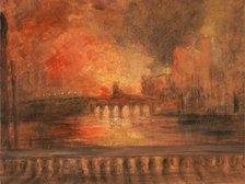 The Burning of the Houses of Parliament;Fire at the House of Commons, ca. 1834. Creator: Unknown.
