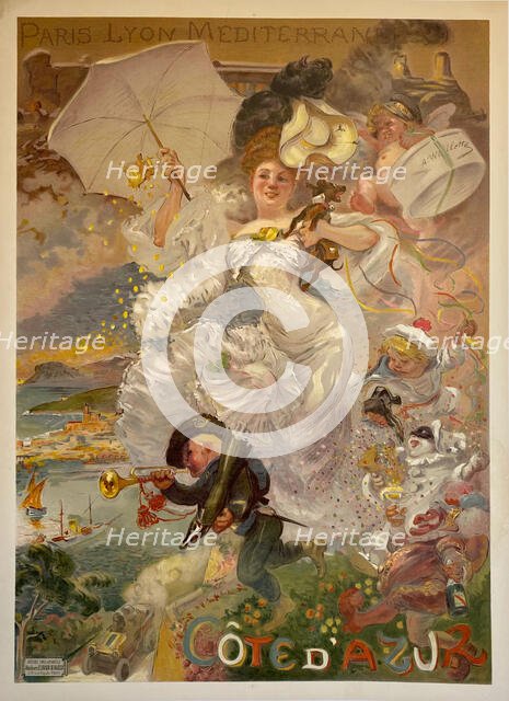 PLM - Côte d'Azur, 1898. Creator: Willette, Adolphe (1857-1926).