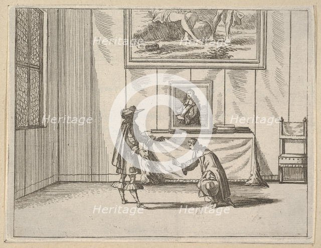 Francesco I d'Este is Generous in Pardoning the Offenders, from L'Idea di un Principe ed E..., 1659. Creator: Bartolomeo Fenice.