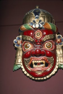Mask of the War and Mountain God, Kangchendzonga, Sikkim, Himalaya. Artist: Unknown.