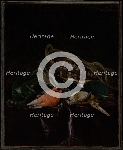 Still Life with Dead Birds and Game Bag, 1674. Creator: Willem van Aelst.