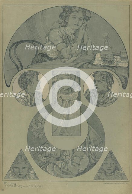 Figures décoratives, 1902. Creator: Mucha, Alfons Marie (1860-1939).