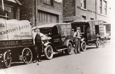 Delivery vans and carts, Conisborough, Yorkshire, 1920. Artist: Unknown
