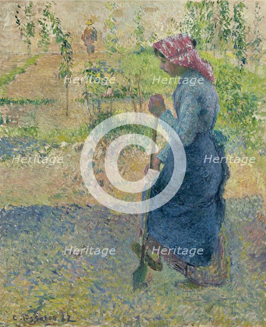 Peasant Girl Laboring, 1882. Artist: Pissarro, Camille (1830-1903)
