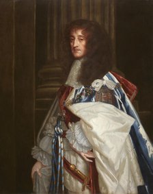 Portrait of Prince Rupert of the Rhine (1619-1682), wearing the robes of the Order of the Garter. Creator: Lely, Sir Peter (1618-1680).