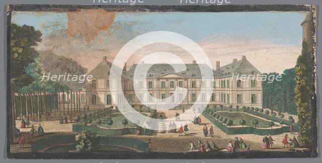 View of the Palais du Temple in Paris seen from the garden, 1700-1799. Creators: Anon, Jacques Rigaud.