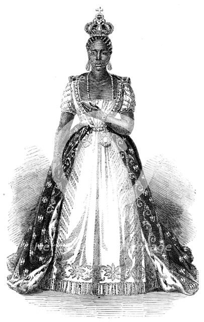 Adelina, Empress of Hayti, in her Coronation Robes, 1856.  Creator: Unknown.