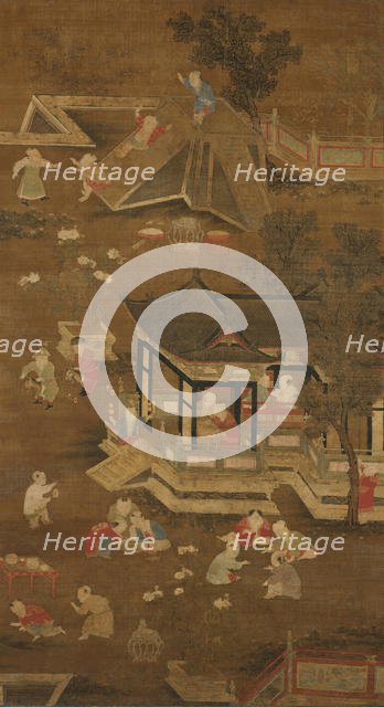 Children playing in the palace garden, late 13th-15th century. Creator: Unknown.