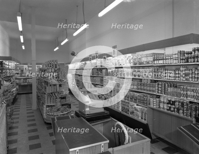 The interior of Carlines Self Service Store, Mexborough, South Yorkshire, 1960. Artist: Michael Walters