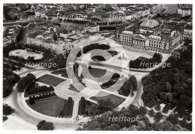 An aerial view of the Konigsplatz, Munich, Germany, from a Zeppelin, c1931 (1933). Artist: Unknown