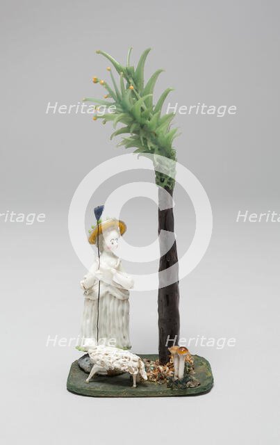 Shepherdess Under a Tree, France, Late 18th century. Creator: Verres de Nevers.