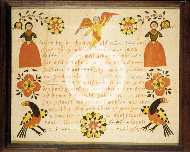Birth and Baptismal Certificate, 1802. Creator: Unknown.