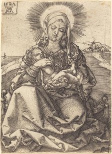 Madonna in a Landscape Sitting on a Cushion, 1527. Creator: Heinrich Aldegrever.