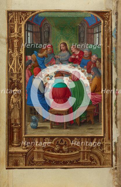The Last Supper; Prayer Book of Cardinal Albrecht of Brandenburg, about 1525-1530. Creator: Simon Bening.