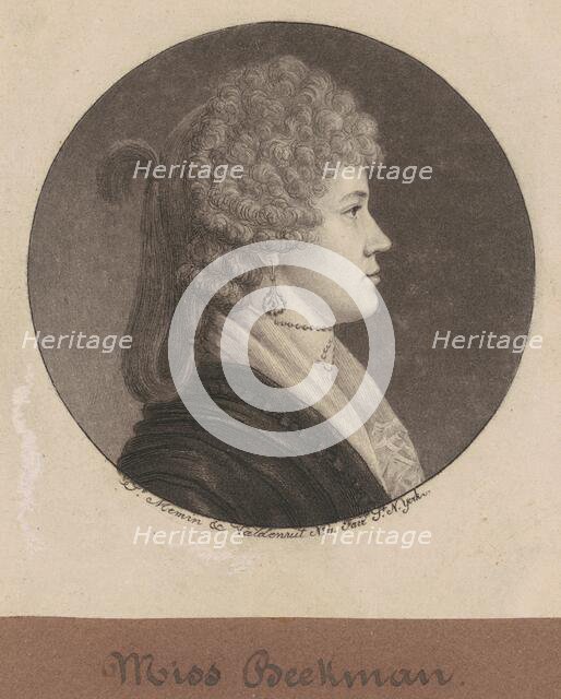 Ann Beekman, 1796-1797. Creator: Charles Balthazar Julien Févret de Saint-Mémin.
