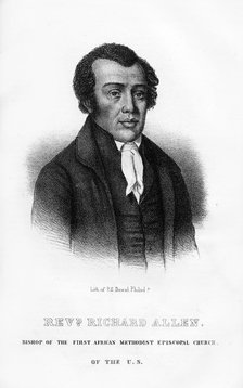 Richard Allen, African American founder of the African Methodist Episcopal Church, (1854). Artist: Unknown