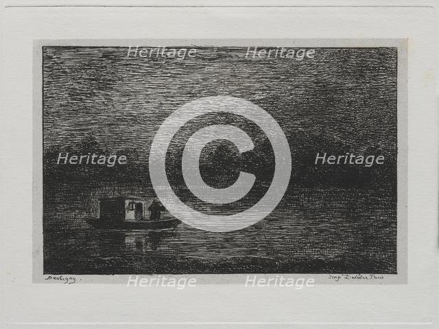 The Boat Trip: Night Voyage or Net Fishing (second version), 1861. Creator: Charles François Daubigny (French, 1817-1878).