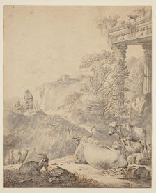 Italian Landscape with Cattle, between 1672 and 1675. Creator: Johann Heinrich Roos.