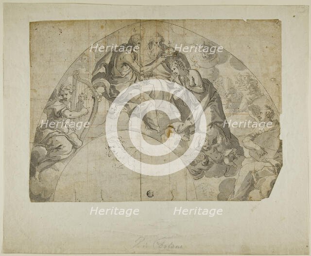 Spandrel Design for Coronation of Virgin, n.d. Creators: Unknown, Pietro da Cortona, Ventura Salimbeni.