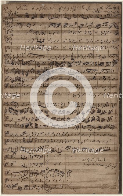 Autograph manuscript of the Cantata Es ist das Heil uns kommen her (BWV 9), 1731.