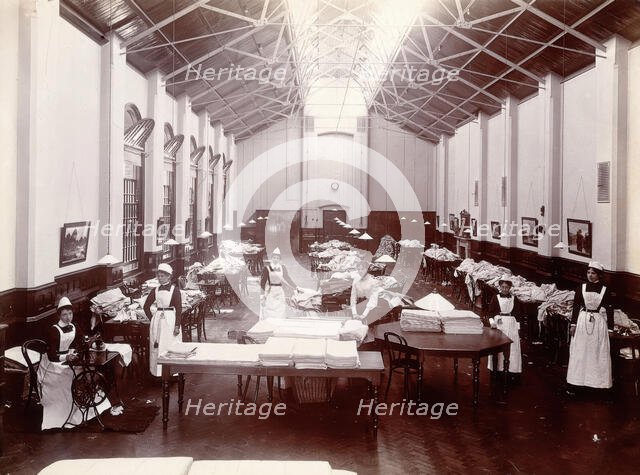 Claybury Asylum, Woodford, Essex: a linen room, [1893?]. Creator: London & County Photographic Co.