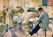 World War I: an operating theatre in a hospital ship, c1918. Creator: Jan Gordon.