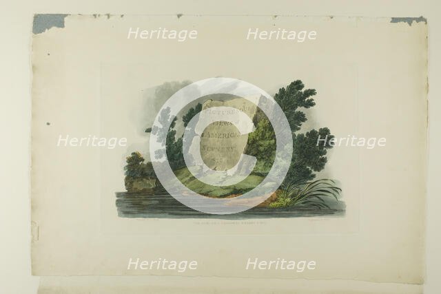 Title Page , Vignette, and plate one of the first number of Picturesque Views of Americ..., 1819/21. Creator: John Hill.