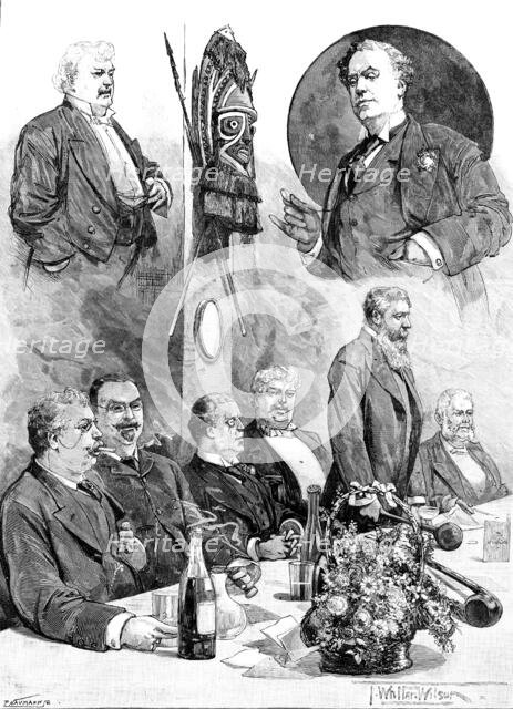Dinner at the Savage Club to Mr. Toole on his departure to Australia, 1890. Creator: P Naumann.