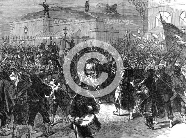 The Commune in Paris: Communists...going out to fight the troops from Versailles, 1871. Creator: Unknown.