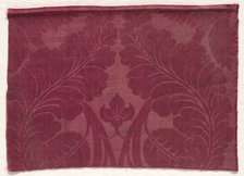 Damask with Leaf and Floral Design, 1700s - 1800s. Creator: Unknown.