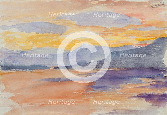 Fell landscape in evening twilight. Creator: Maria Wiik.