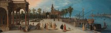 Dancing Party in the Forecourt of an Imaginary Palace with a Capriccio View of Venice in the Distanc Creator: Anon.