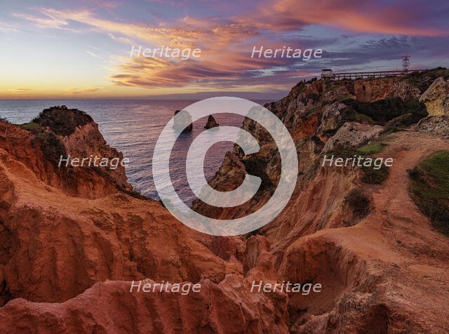 Sunrise, Ponta da Piedade, Lagos, Algarve, Portugal, 2024. Creator: Peter Thompson.