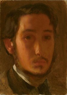 Self-Portrait with White Collar, c. 1857. Creator: Edgar Degas.