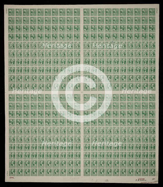 Presidential Series Washington experimental plate proof, 1938. Creator: Bureau of Engraving and Printing.