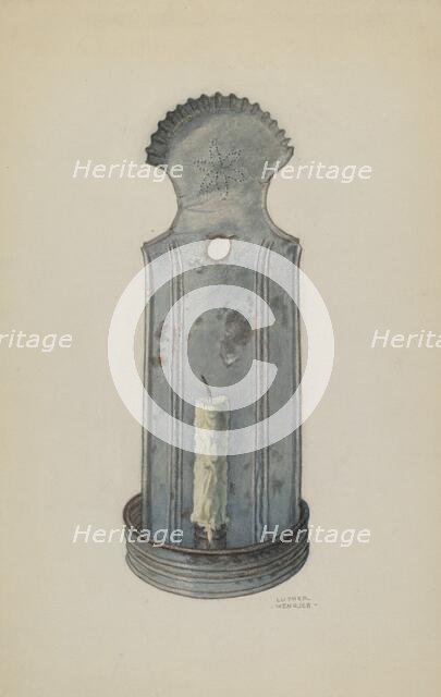 Tin Wall Sconce, c. 1939. Creator: Luther D. Wenrich.