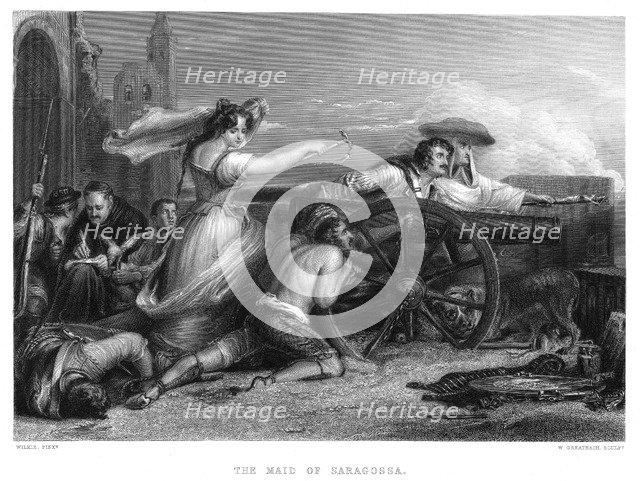Siege of Zaragosa, Spain, Peninsular War, 1808 (c1822-c1870). Artist: William Greatbach