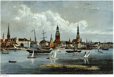 View of Riga, ca 1855. Artist: Stavenhagen, Wilhelm Siegfried (1814-1881)