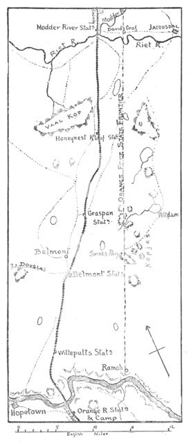 'Lord Methuen's Line of Advance to the Modder River', 1902. Artist: Unknown.