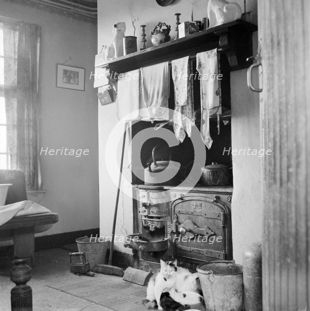 Farmhouse kitchen, Gwendreath, The Lizard, Cornwall, c1950-c1965. Artist: John Gay.