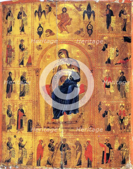 Virgin and Child with Saints, early 12th century.  Creator: Byzantine icon.