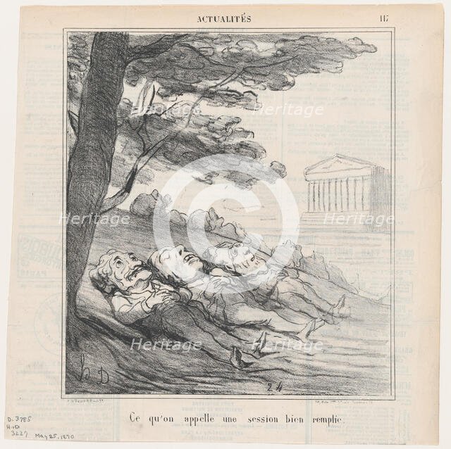 Ce qu'on appelle une session bien remplie, 1870. Creator: Honore Daumier.