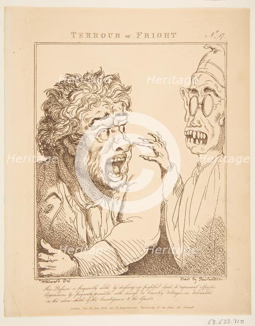 Terrour or Fright (Le Brun Travested, or Caricatures of the Passions), January 21, 1800. Creator: Thomas Rowlandson.